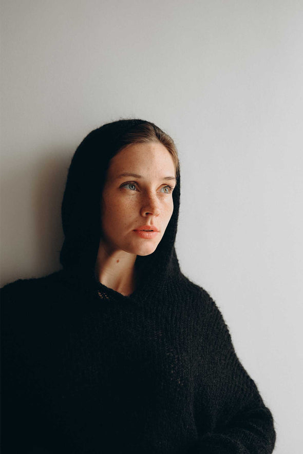 Daniela Mohair Hoodie - Black