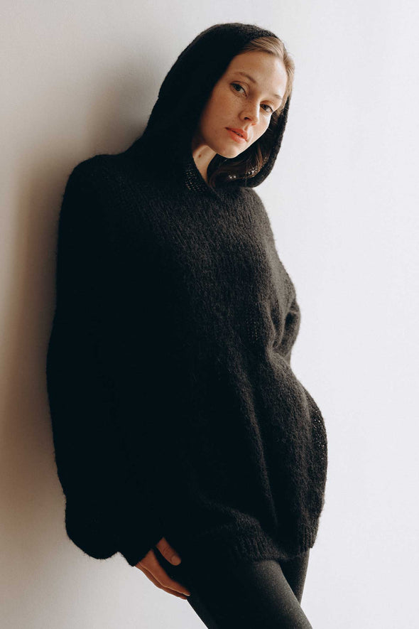 Daniela Mohair Hoodie - Black