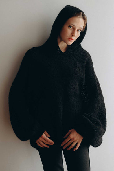 Daniela Mohair Hoodie - Black