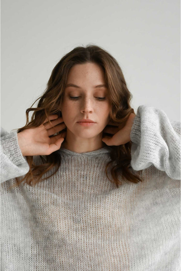 Daniela Mohair Hoodie - Cloud