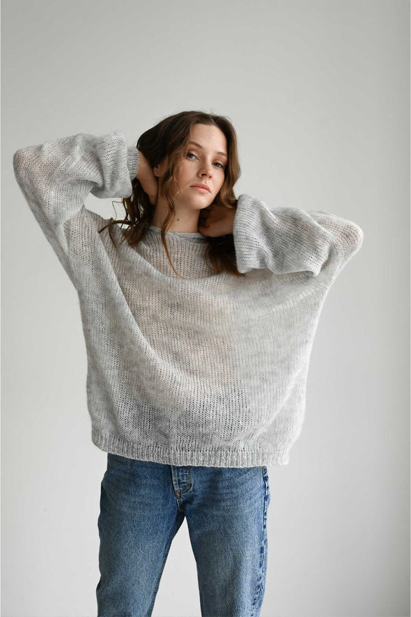 Daniela Mohair Hoodie - Cloud