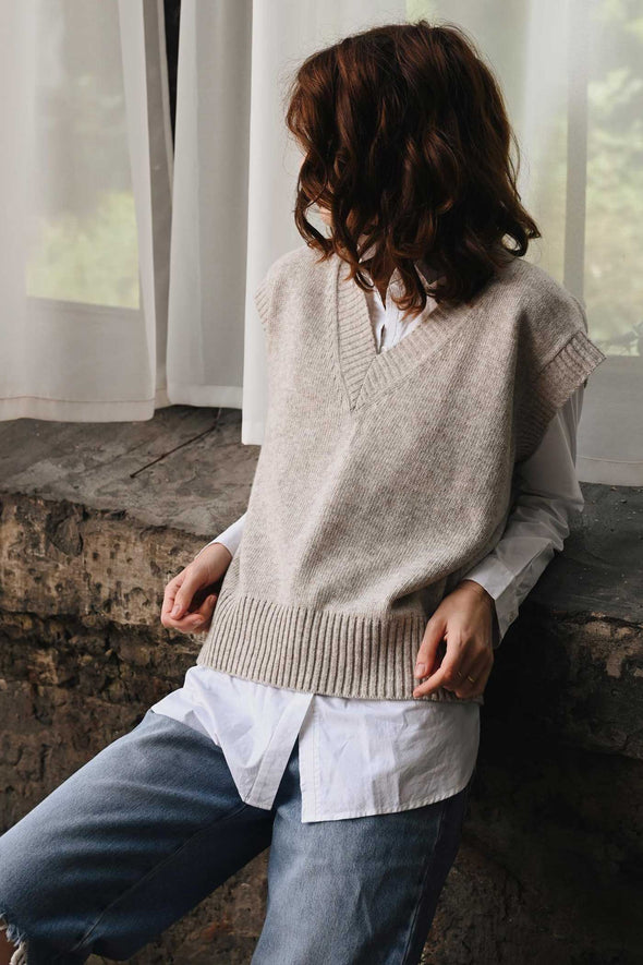 Mariya Merino Vest - Sand