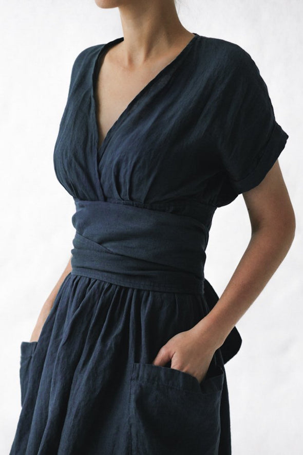 Kimono Dress - Navy
