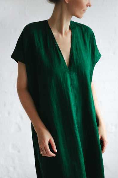 V-Neck Dress - Green