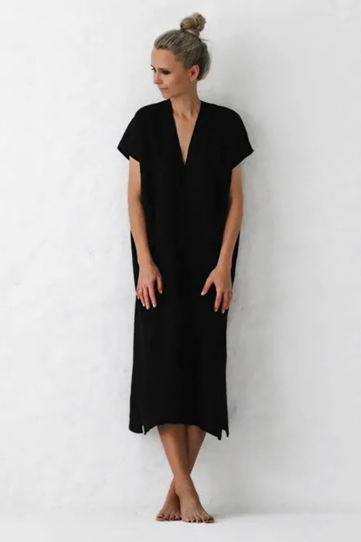 V-Neck Linen Dress