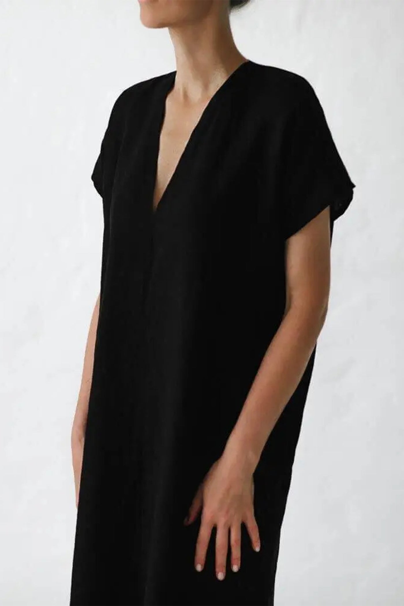 V-Neck Linen Dress