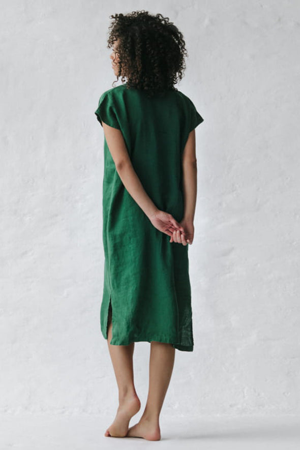 V-Neck Dress - Green