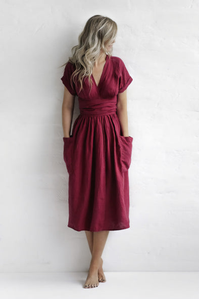 Kimono Dress - Raspberry