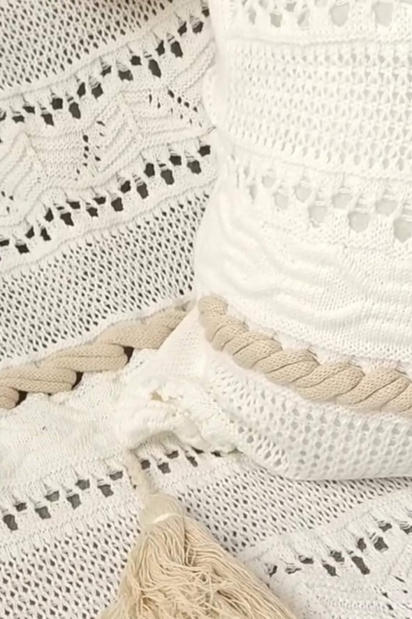 Nova Friburgo Throw - Natural / Mocha Detail