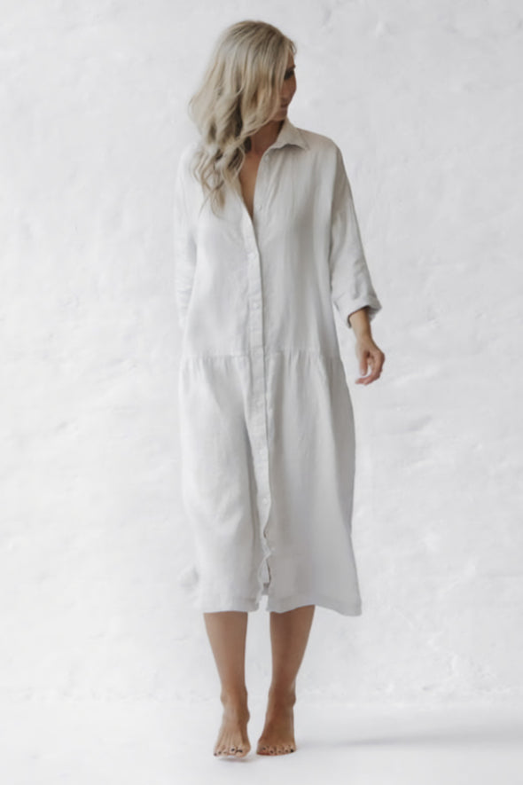 Oversized Linen Dress - Ivory