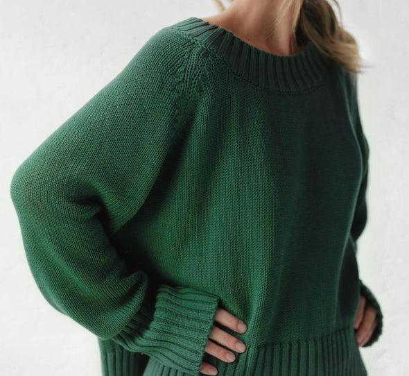 Boatneck Sweater - Emerald Green