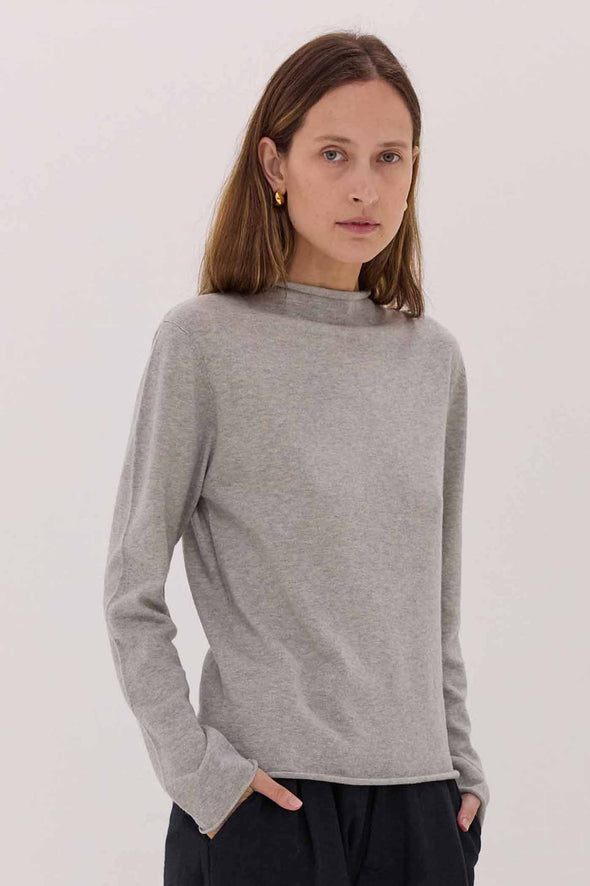 The Funnel Neck Top - Merino & Organic Cotton