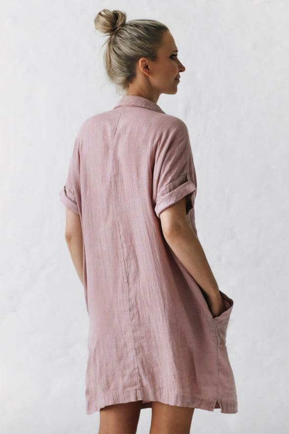 Linen Tunic - Dusty Pink
