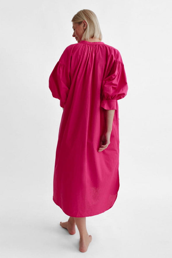 Westa Cotton Dress - Neon Pink