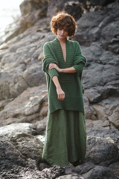 V-Neck Sweater - Forest Green