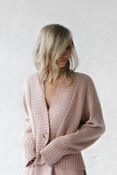 Cardigan Sweater - Dusty Pink