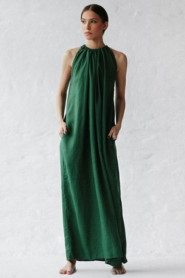 Izumi Linen Dress - Green