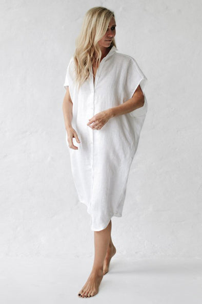 Rei Linen Dress - White