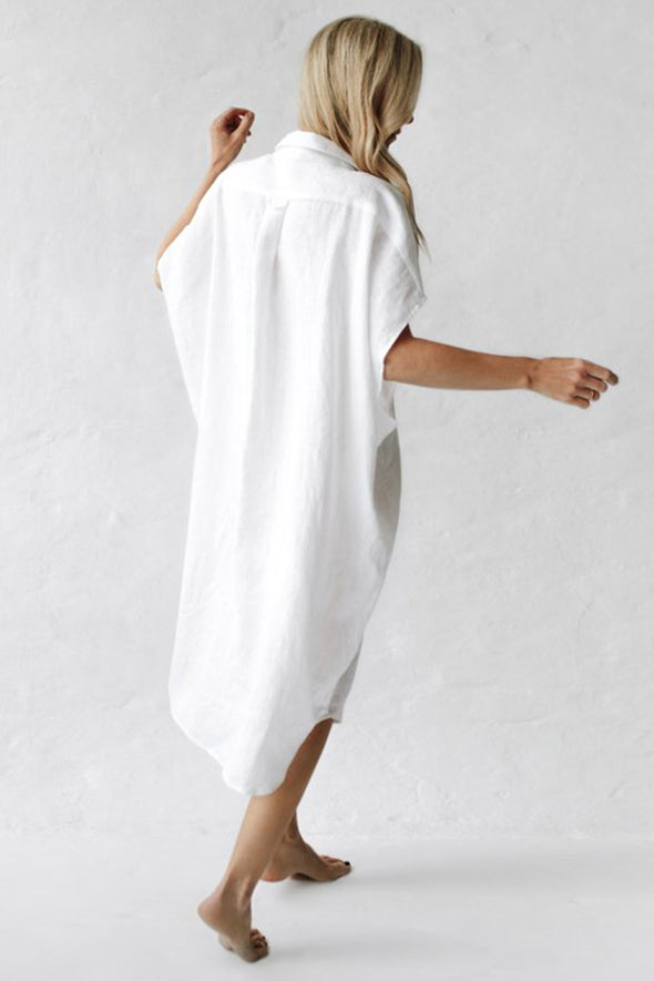 Rei Linen Dress - White