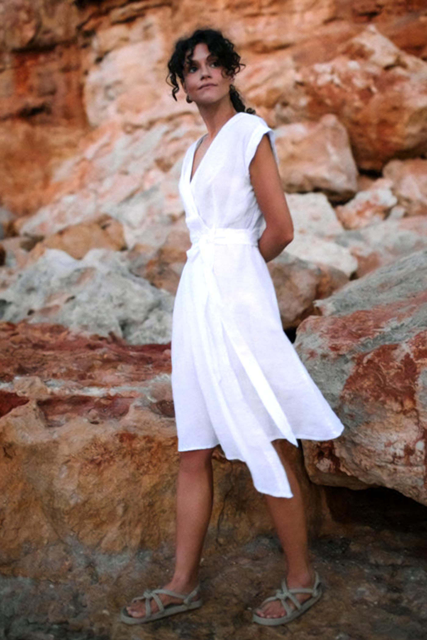 seaside tones linen dress Seaside Tones Rei Linen Dress