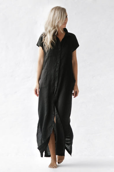 Sleeveless Maxi Tunic - Black