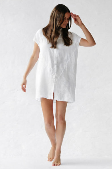 Jovi Linen Dress - White