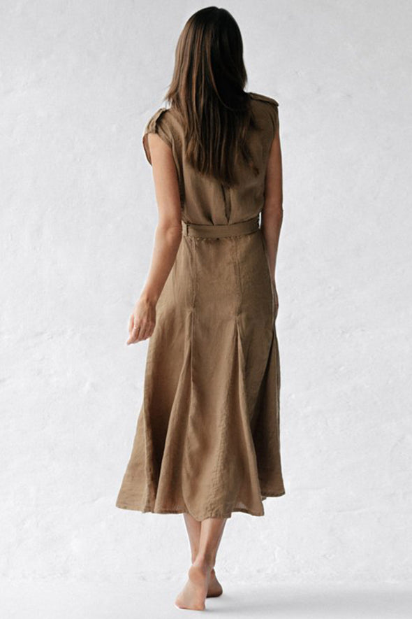 Kiodo Linen Dress - Beige