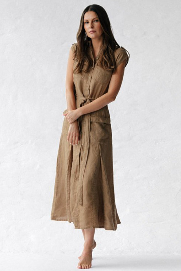 Kiodo Linen Dress - Beige