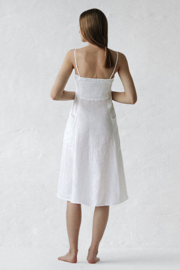 Naito Linen Dress - White