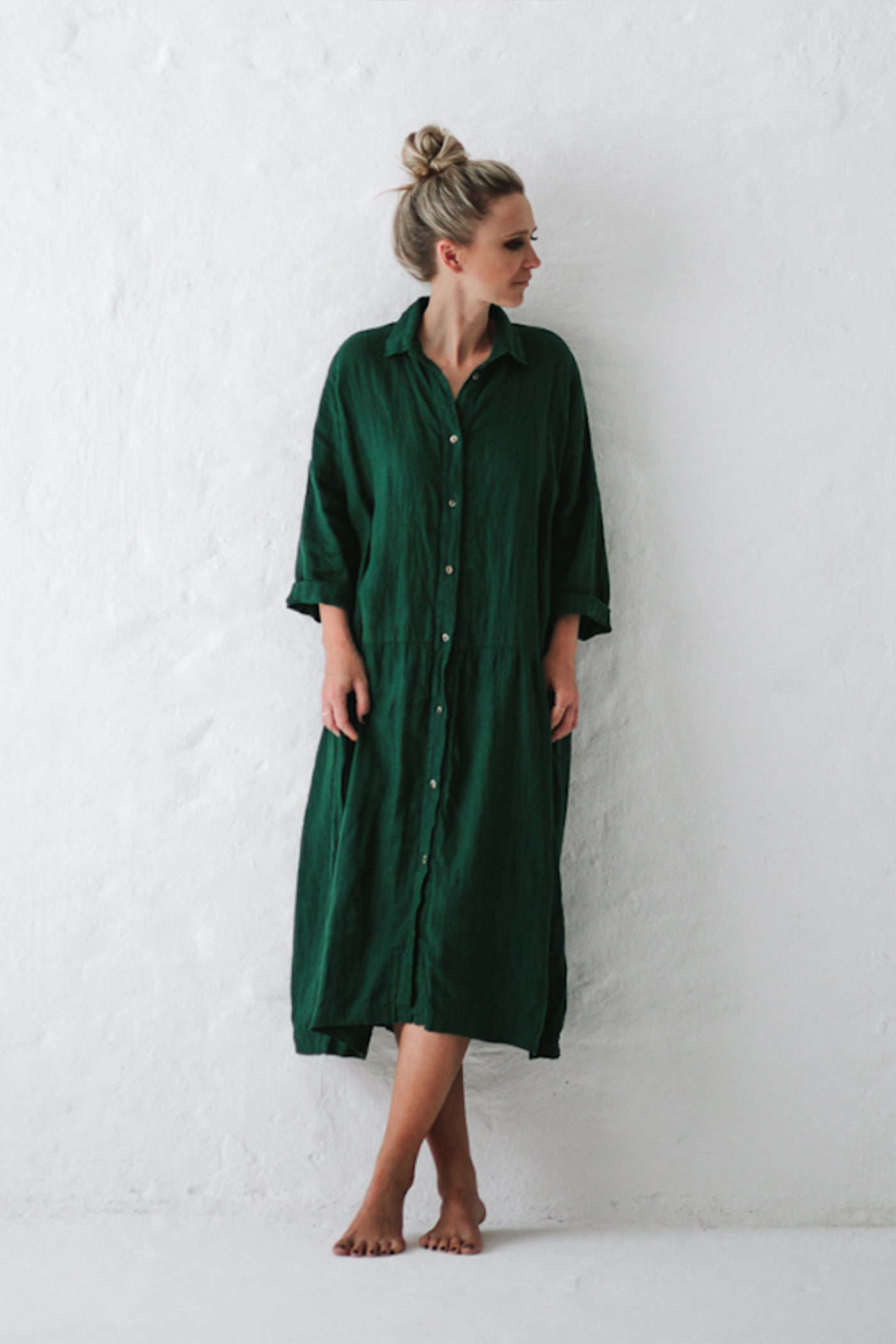 Silk Tshirt Dress Green Rove Women's Linen Shirt Oversized Dark Green, M PREORDER Silk Tshirt Dress Green Rove Women's Linen Shirt Oversized Dark Green, M PREORDER