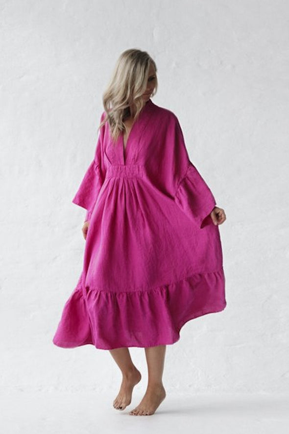 Sea Linen Dress - Neon Pink | Seaside Tones Sea Linen Dress - Neon Pink | Seaside Tones