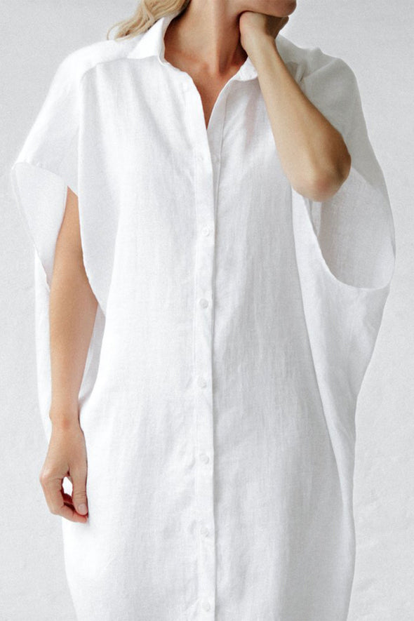 Rei Linen Dress - White