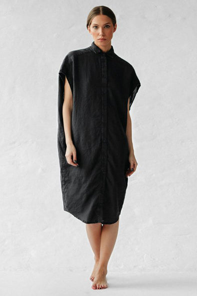 Rei Linen Dress - Black