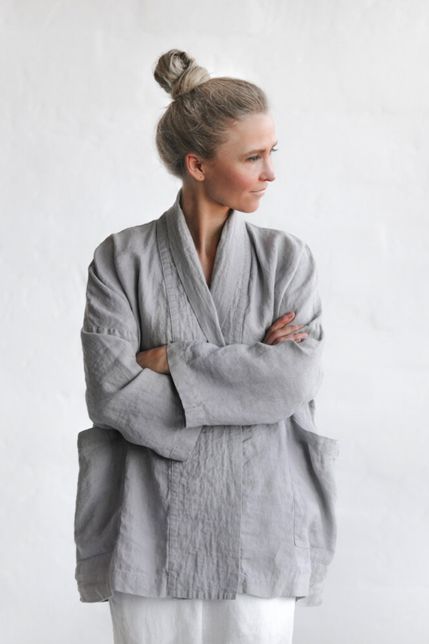 Gray sales linen jacket