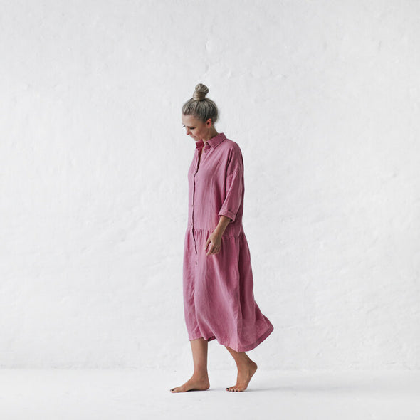 Oversized Linen Dress - Blossom Pink