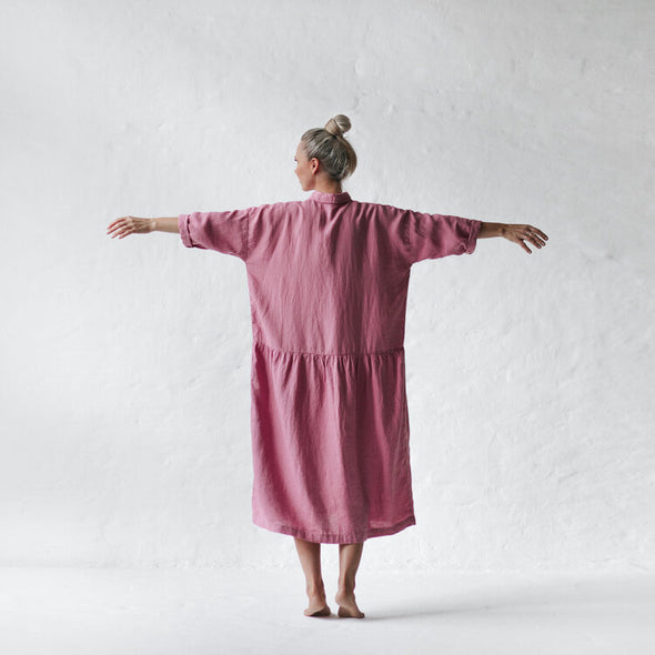 Oversized Linen Dress - Blossom Pink