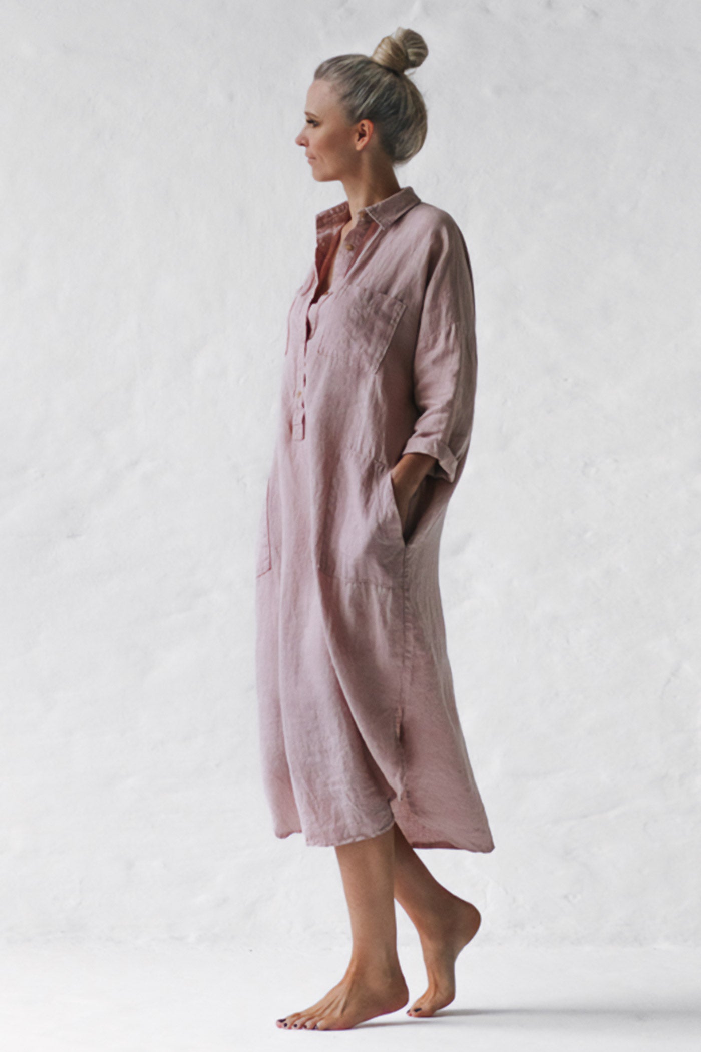 Dusty pink shop shirt dress