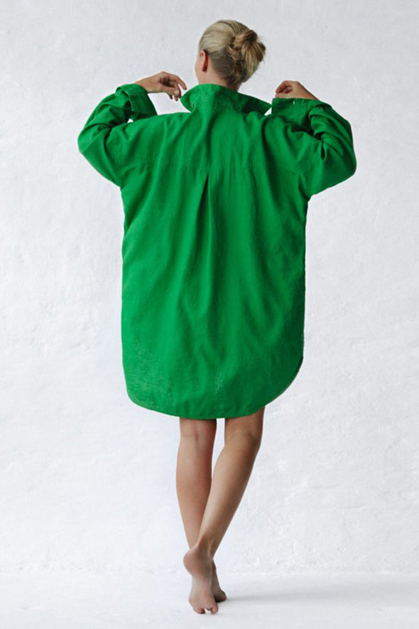 Oversized Shirt with Pockets - Neon Green