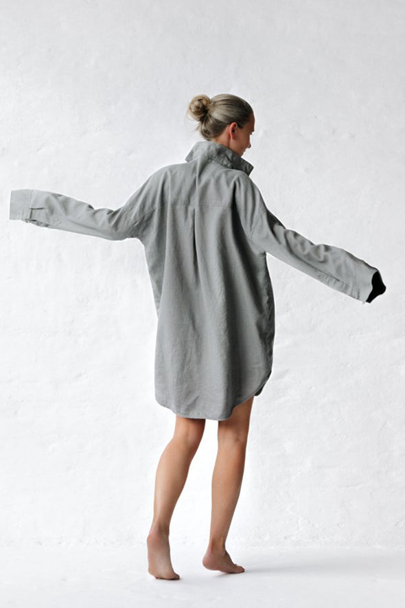 Oversized Shirt with Pockets - Grey