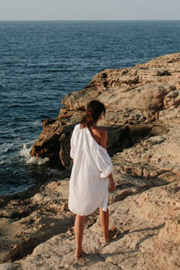 Oversized Shirt with Pockets - White