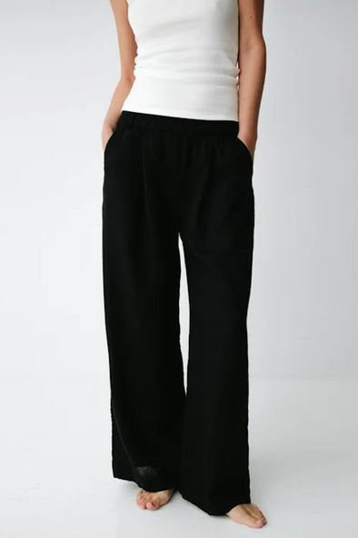 Millo Linen Pants - Black