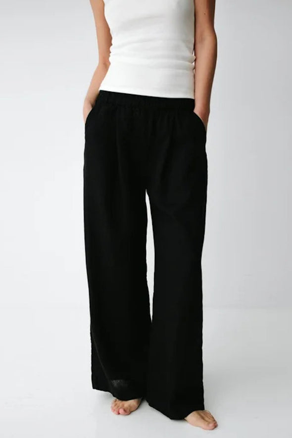 Millo Linen Pants - Black