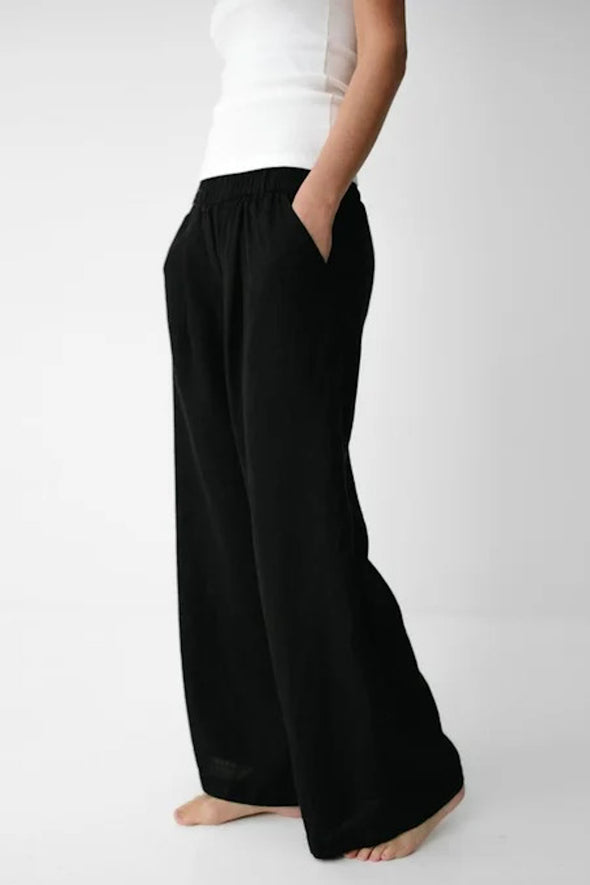 Millo Linen Pants - Black