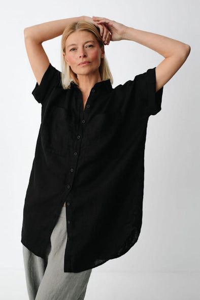 Nata Linen Shirt - Black