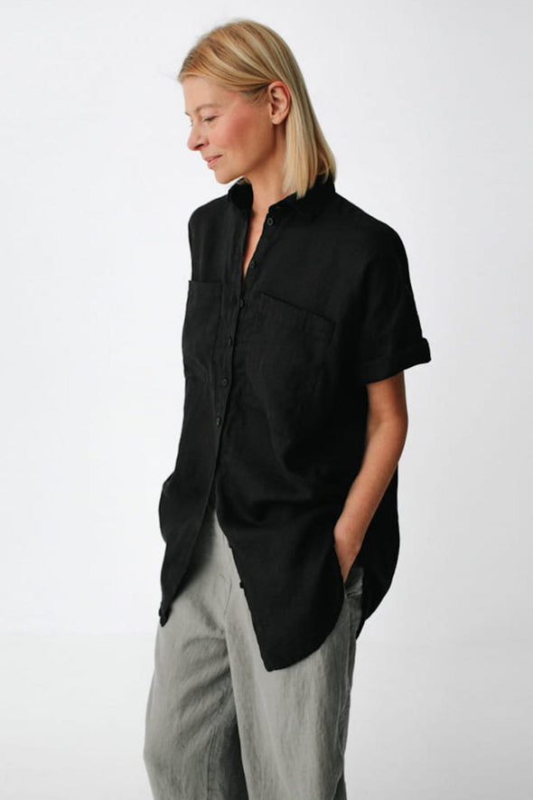 Nata Linen Shirt - Black