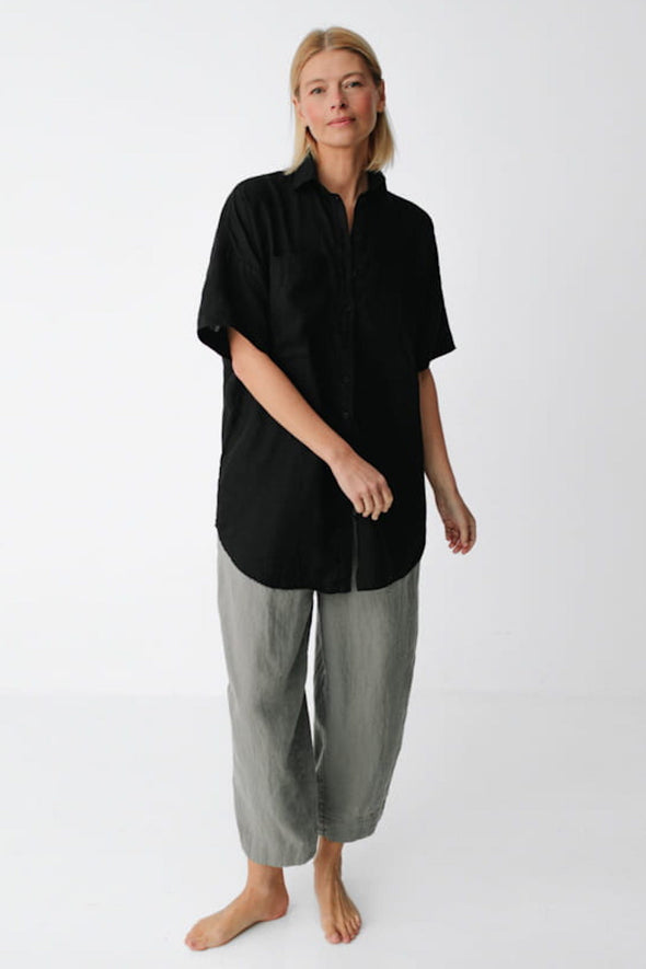 Nata Linen Shirt - Black