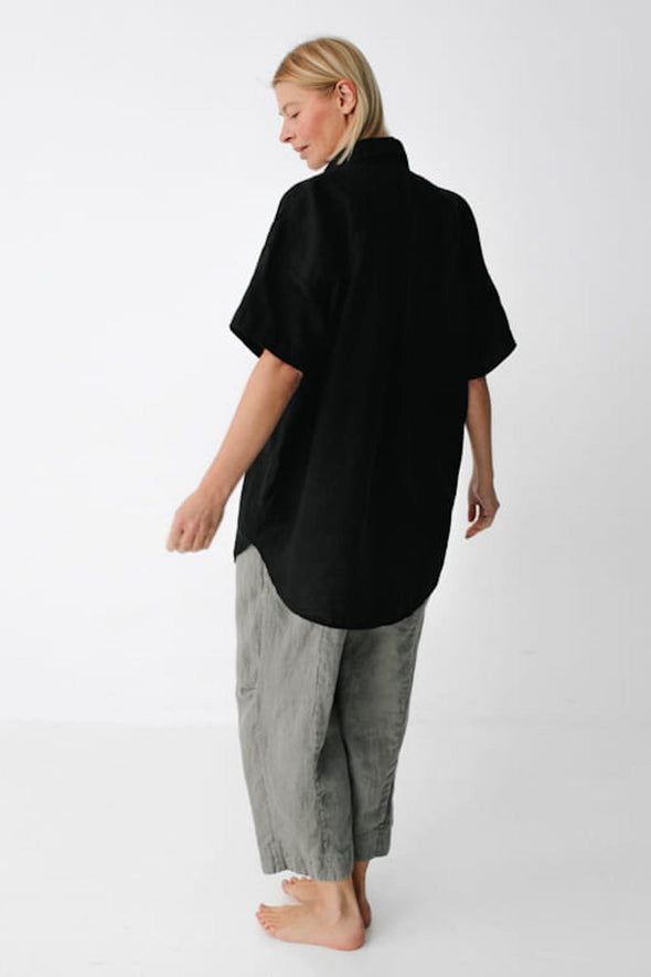 Nata Linen Shirt - Black