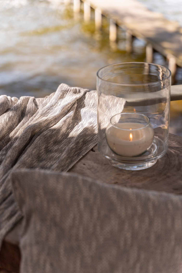 Poseidon Throw - Natural / Slate Grey