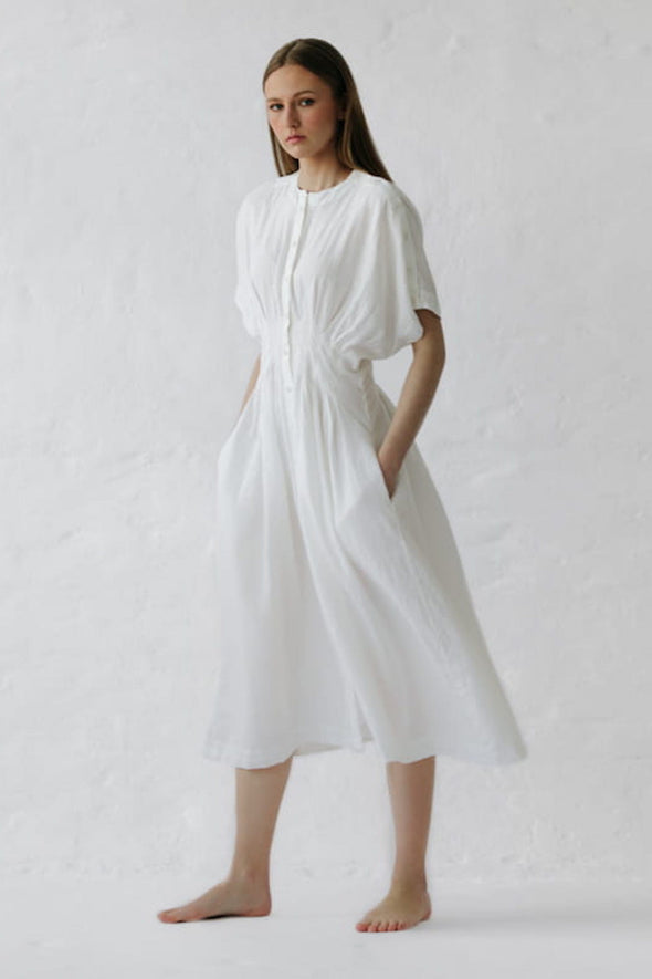 Salvia Linen Dress - Ivory