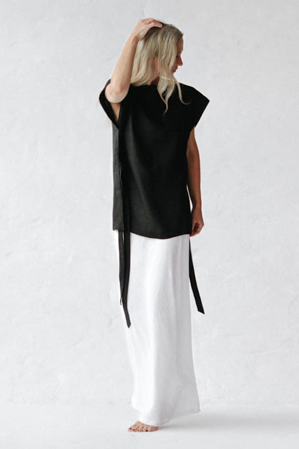 Sato Linen Top - Black